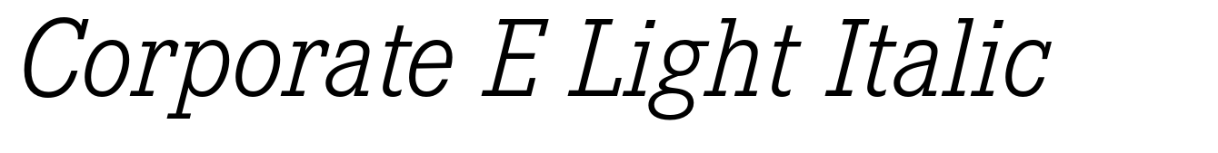 Corporate E Light Italic